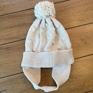 Cat & Jack Ivory Winter Pom Beanie Hat, 0-12 months